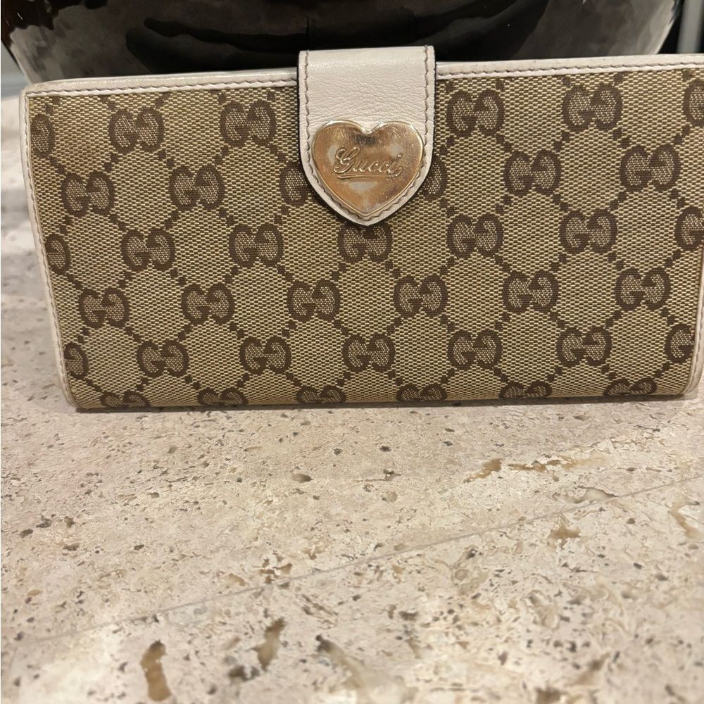 Gucci Tan and Brown GG Pattern Continental Wallet